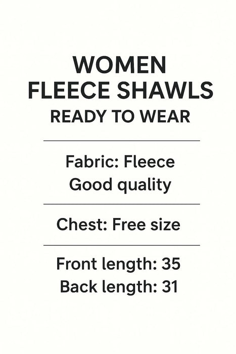 Women's Fleece Plain Poncho Cape Shawl