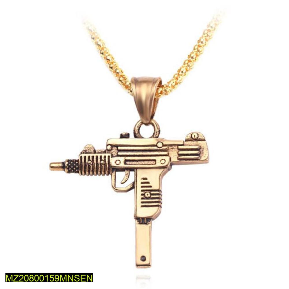 Army Style Gun Shaped Men Necklace
