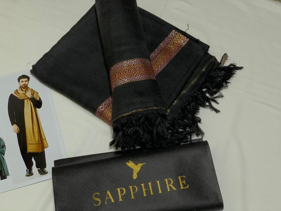 1 Pc Men's Wool Plain Shawl